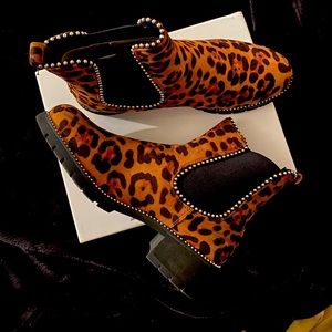 Leopard Studded boots